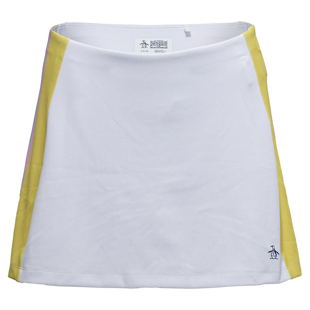Women's Side Striped Ribbed Tennis Skort Bright White