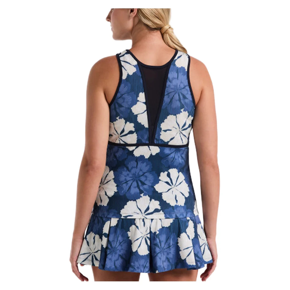 Women's Fuji Floral Jacquard Tennis Tank Black Iris
