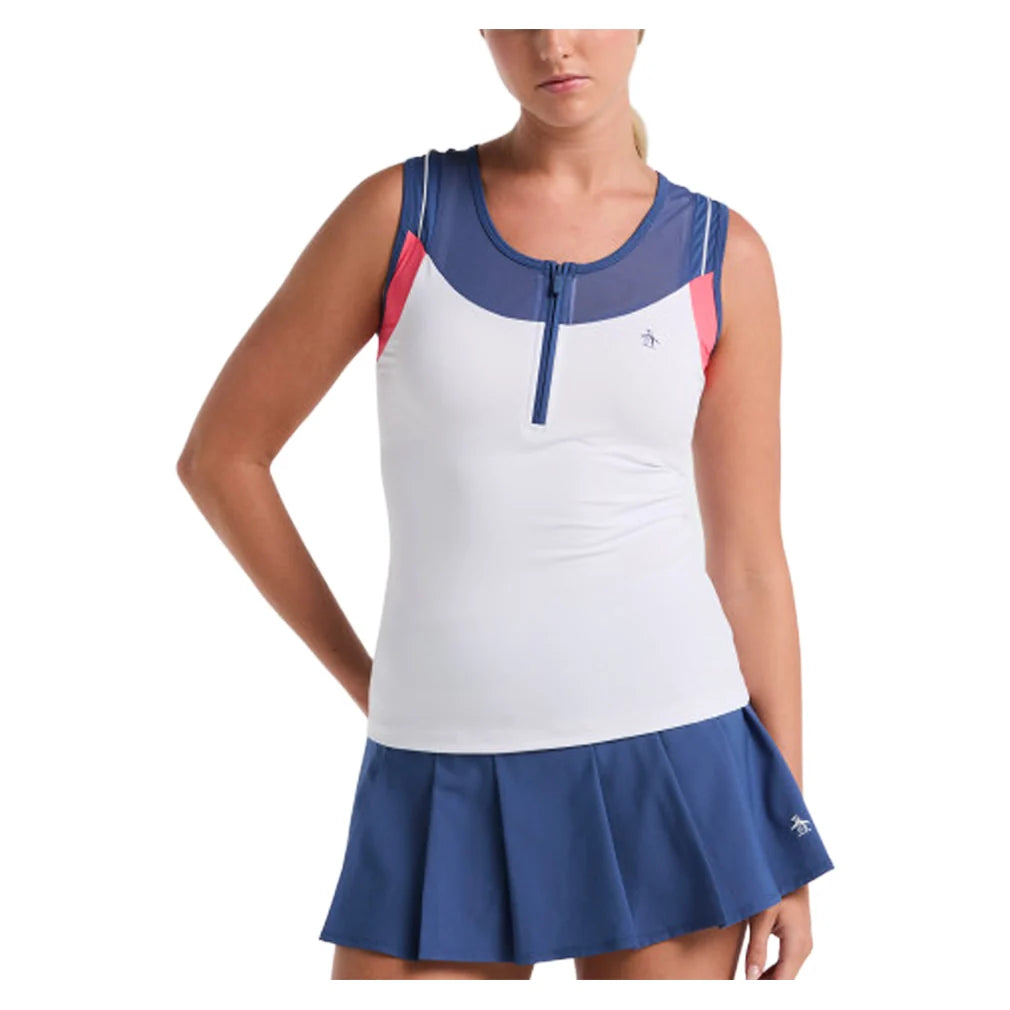 Women's Color Block Tennis Tank Bright White