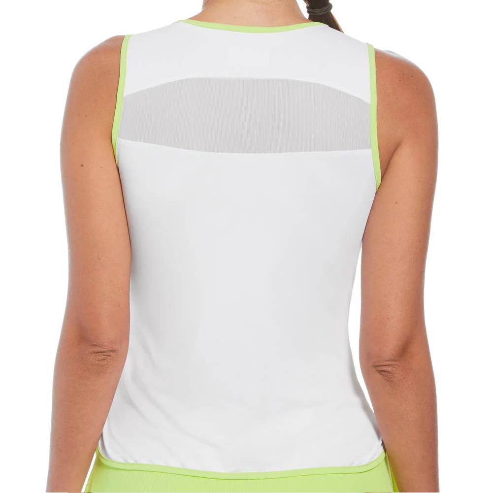 Women's Colorblock Tennis Tank with Cutout Detail Bright White