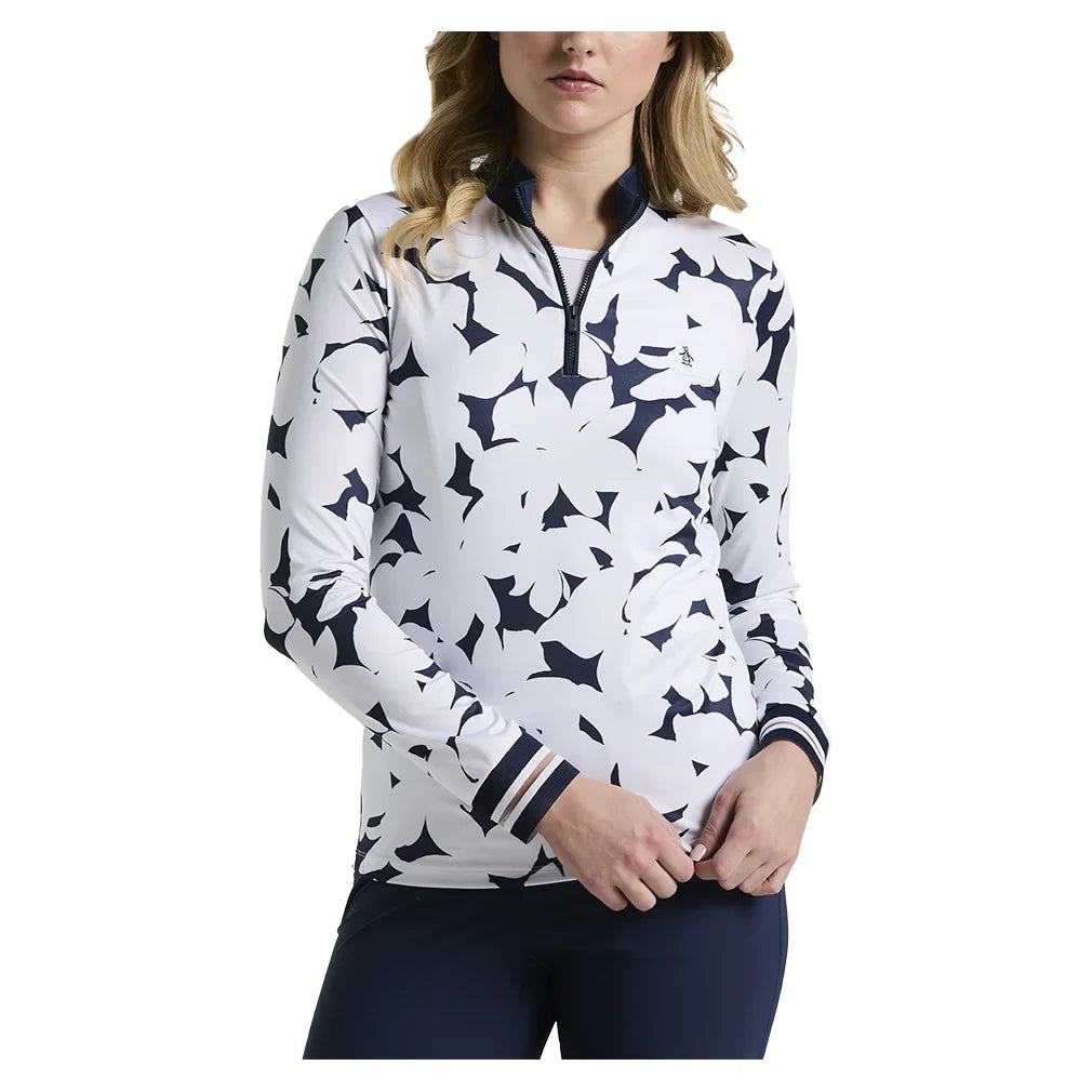 Women's Riviera Sun Protection Tennis Top Black Iris