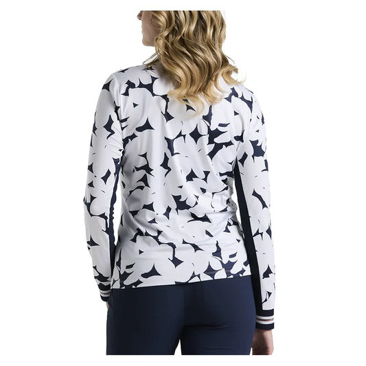 Women's Riviera Sun Protection Tennis Top Black Iris