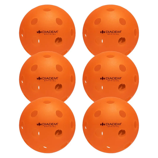 6 Pack Indoor Pickleball Balls Orange
