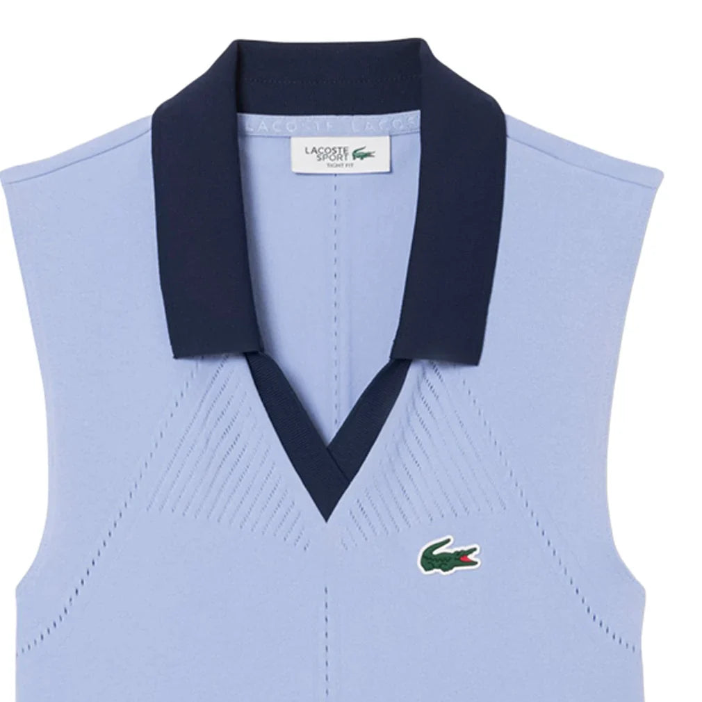 Women's On Court Sleeveless Tennis Polo Delphinium and Navy Blue