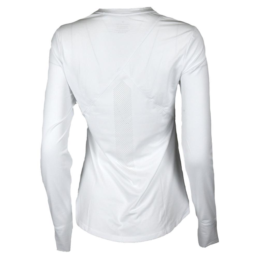 Womens Long Sleeve Performance Tennis Top White and Black