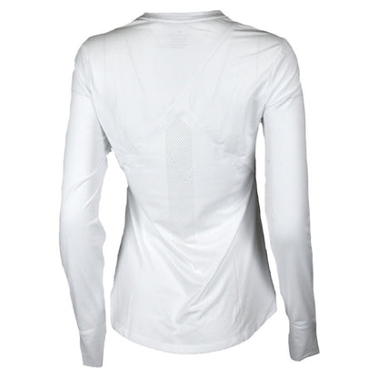 Womens Long Sleeve Performance Tennis Top White and Black