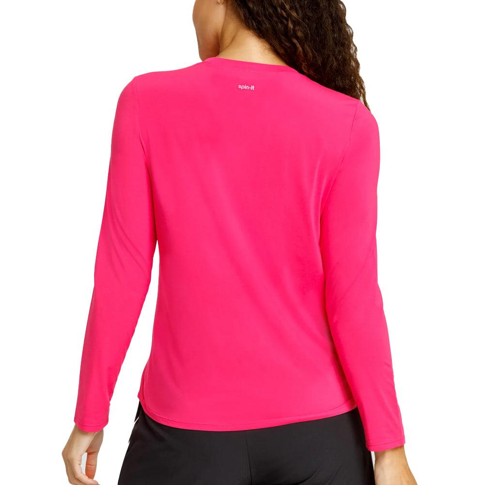 Women's Friday Crew Neck Long Sleeve Pickleball Top Vivid Pink