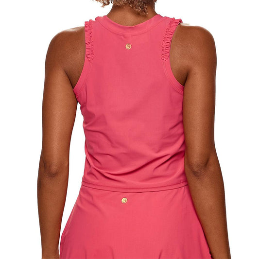 Women's Ruffle Crop Tennis Tank Geranium
