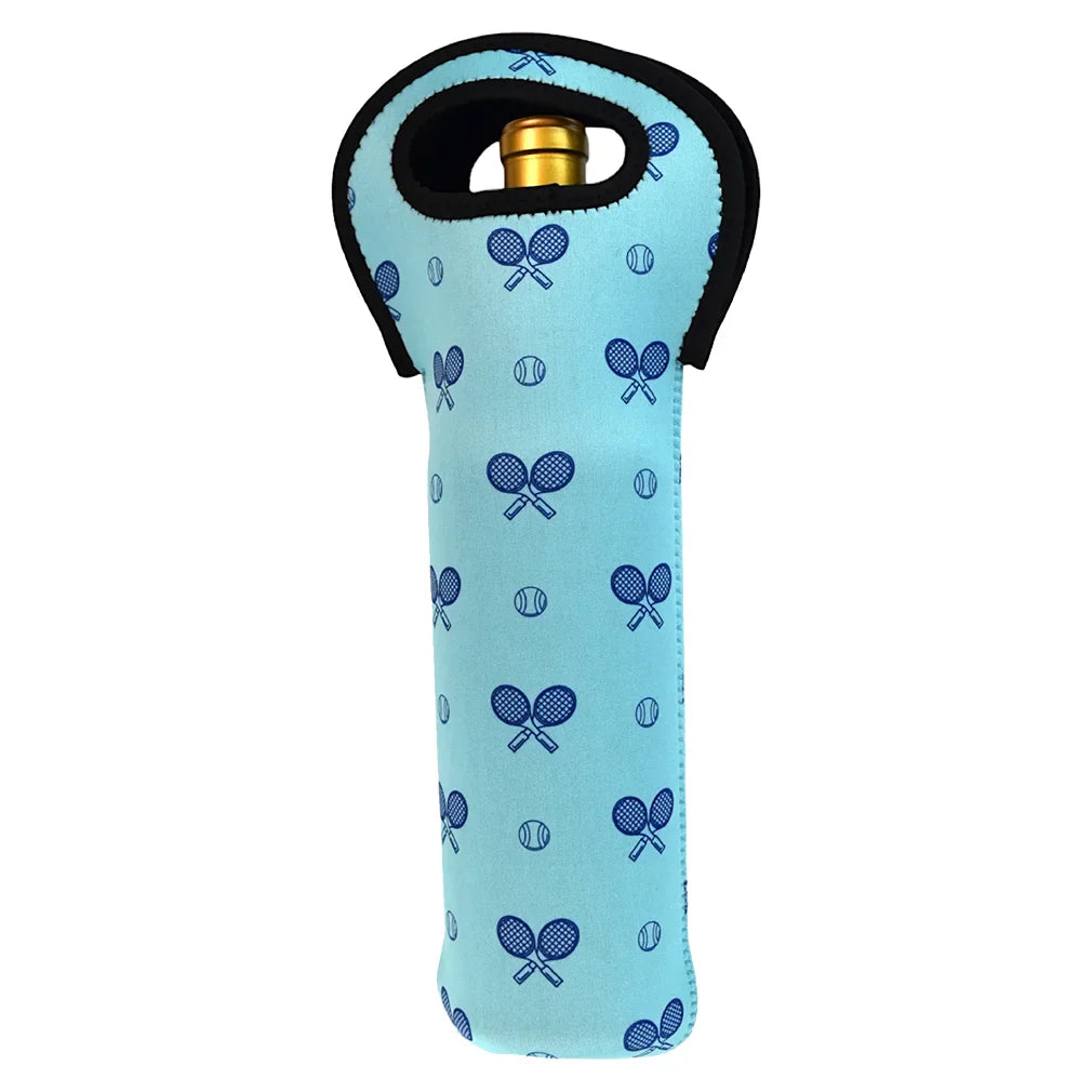 Tennis Wine Tote Clear Skies Blue