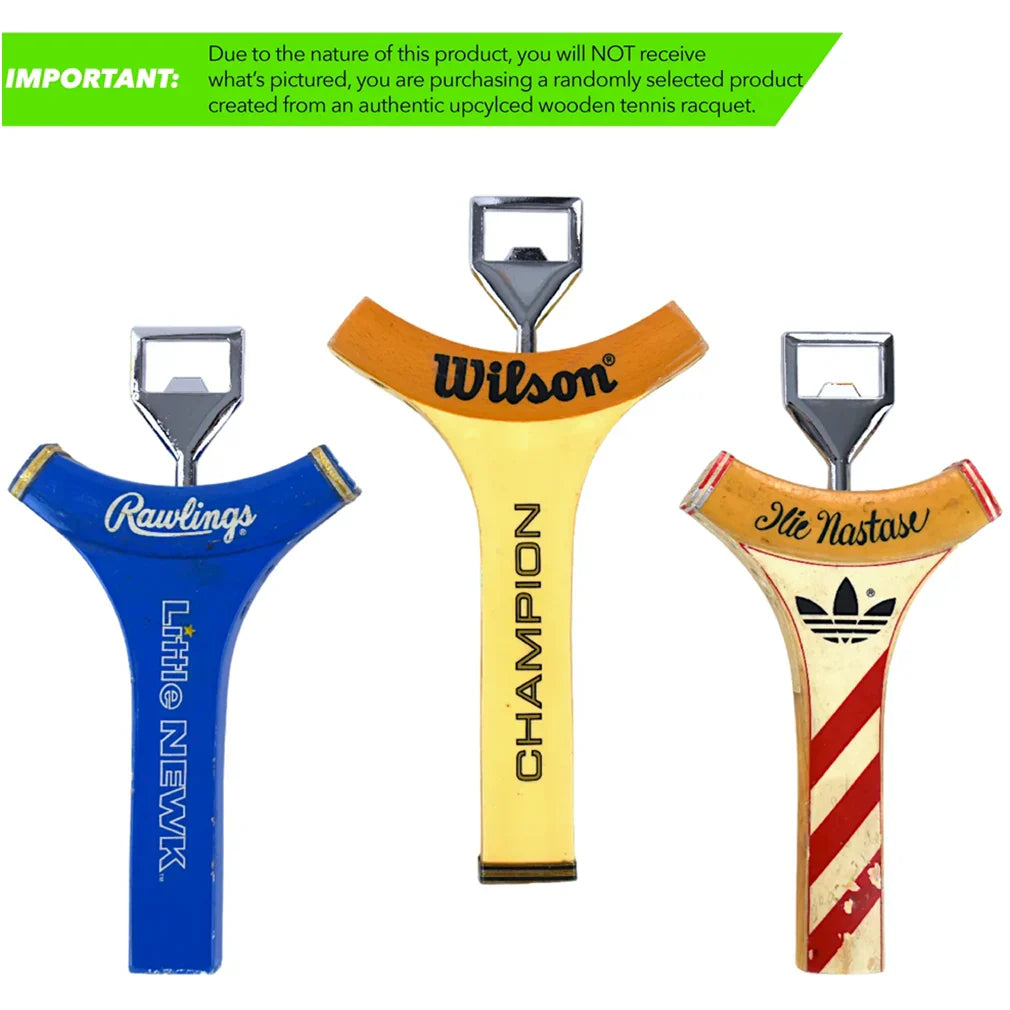 Antique Wooden Tennis Racquet Beer Bottle Opener Neck