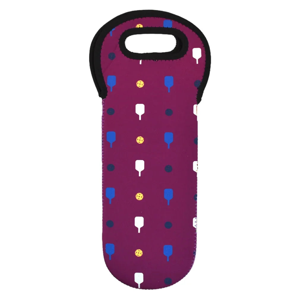 Pickleball Wine Tote Plum