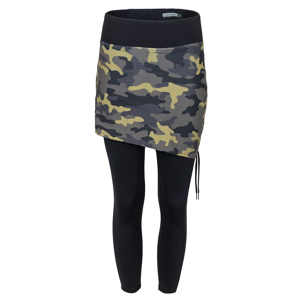 Women's Elise Tennis Capri Black and Camo