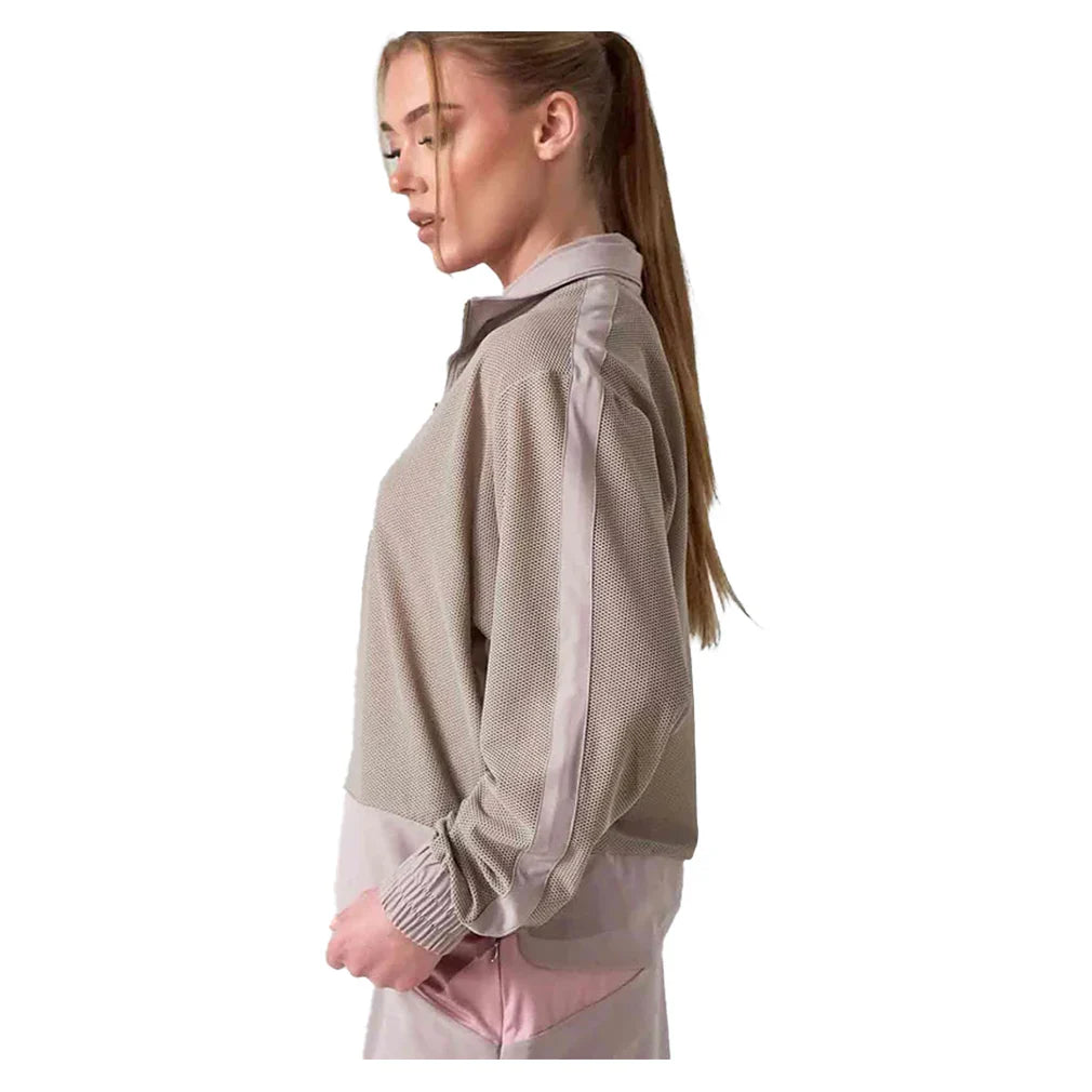 Women's Baila Half Zip Tennis Top Latte