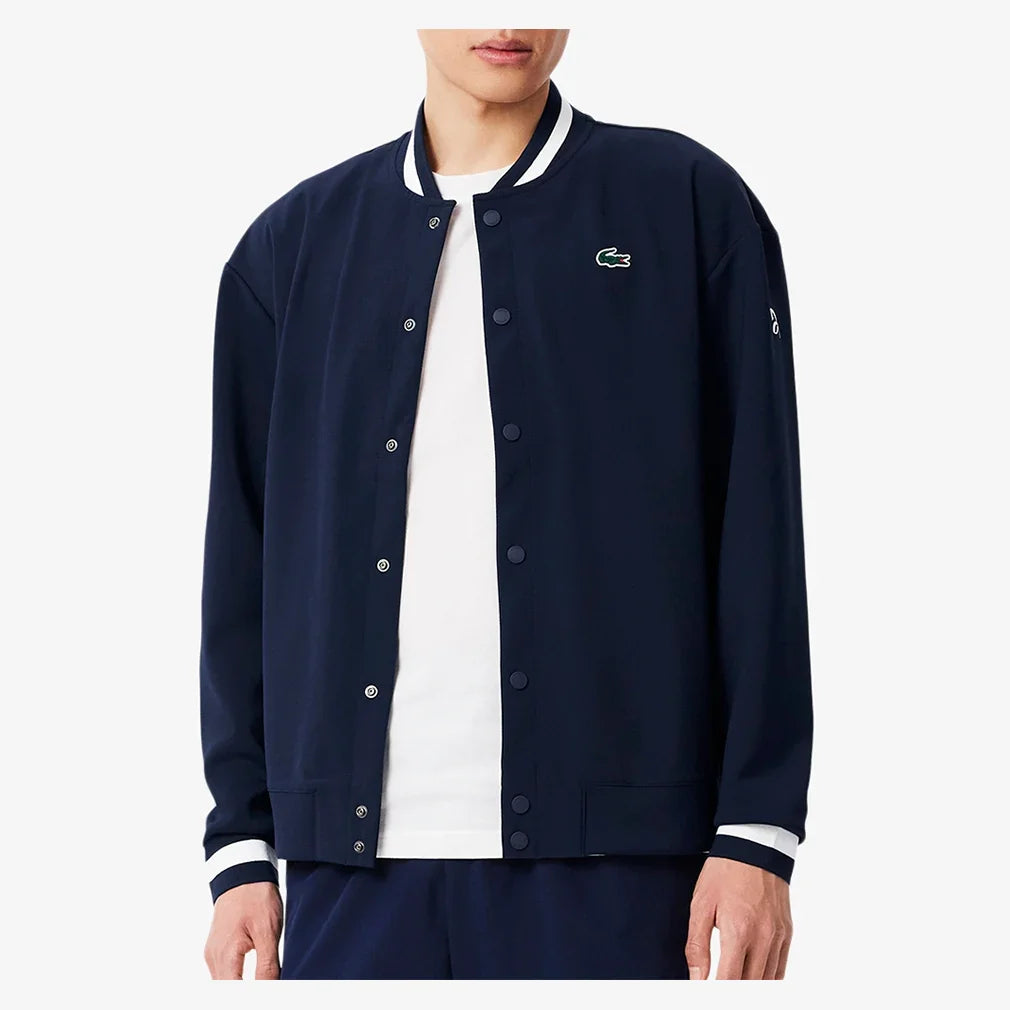 Men's Novak Djokovic Ceremony Tennis Jacket Marine and Farine