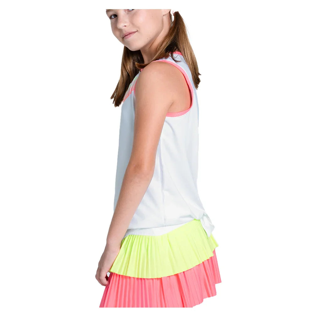 Girls' Sunset Spin Tie Back Tennis Tank Flamingo
