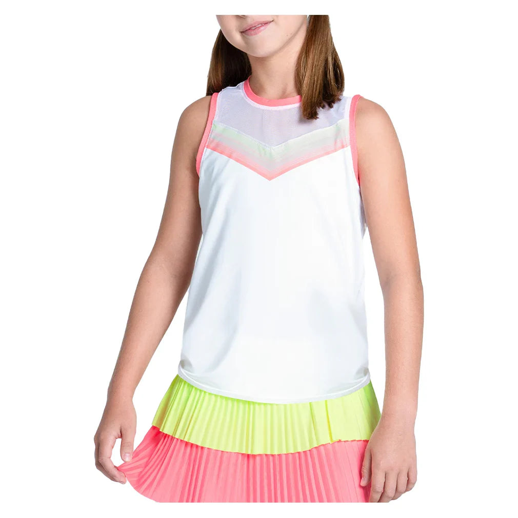 Girls' Sunset Spin Tie Back Tennis Tank Flamingo