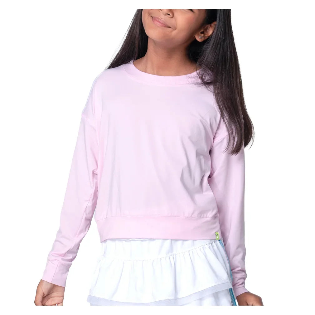 Girls' Hype Long Sleeve Tennis Top Pink Sand
