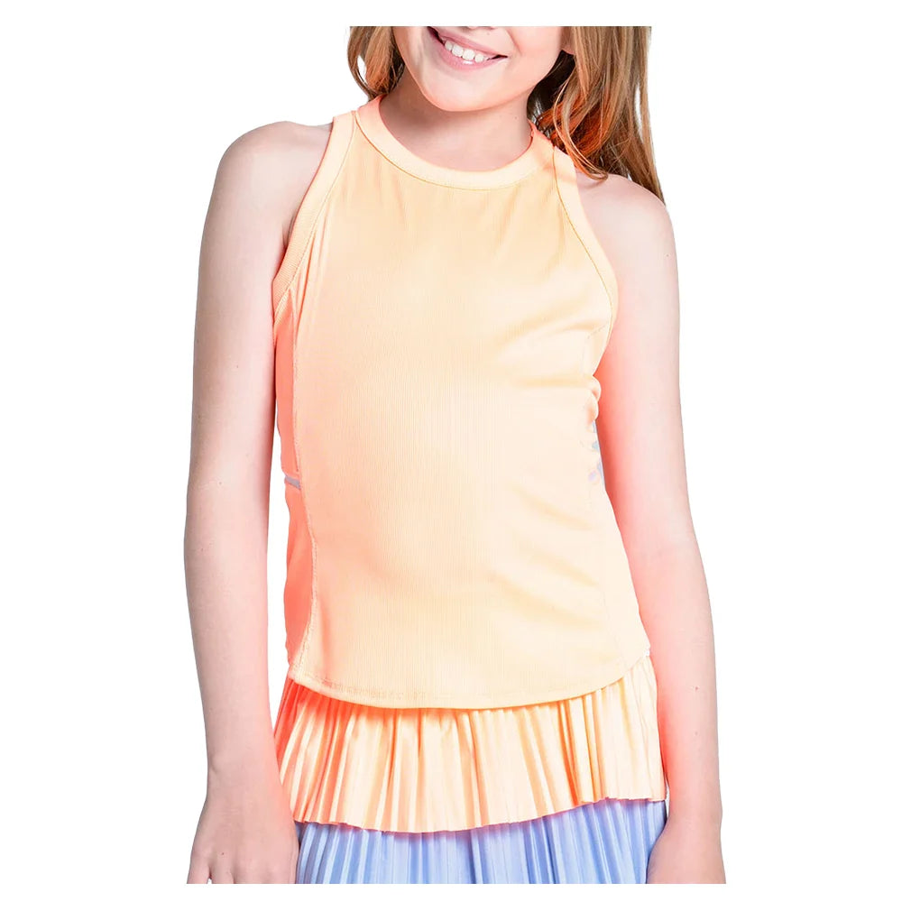 Girls' Free To Fly Tennis Tank Orange Frost