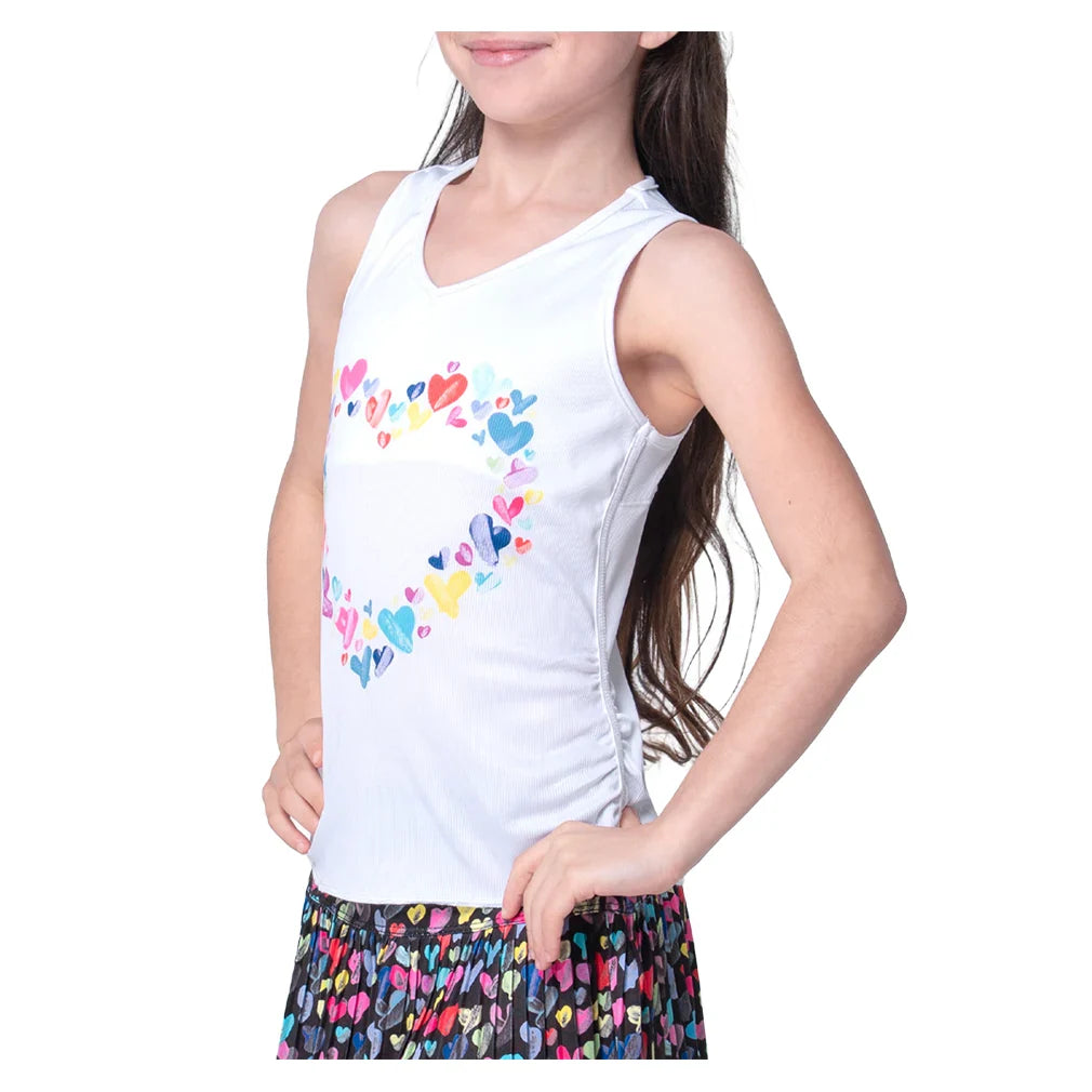 Girls' Thumbprint Hearts Tennis Tanks Mulberry
