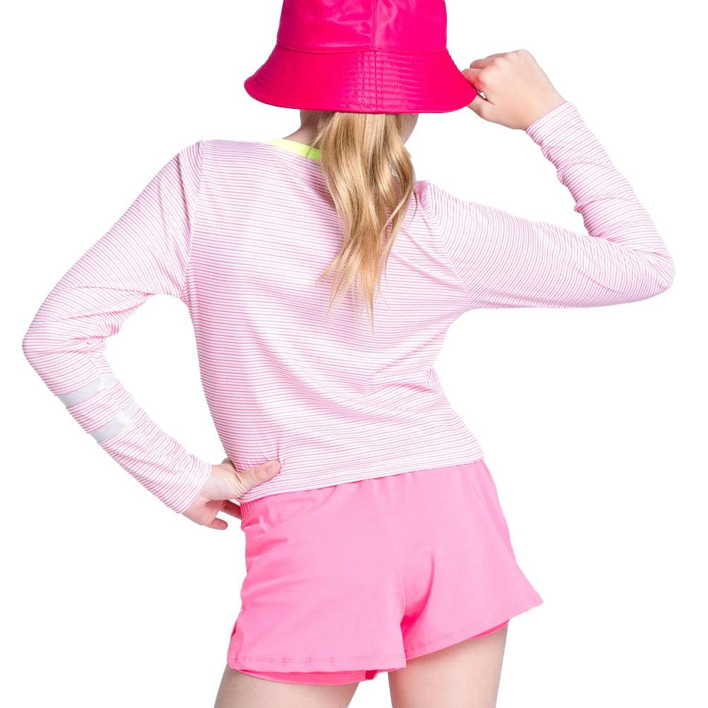 Girls' Victory Steak Long Sleeve Tennis Top Pink