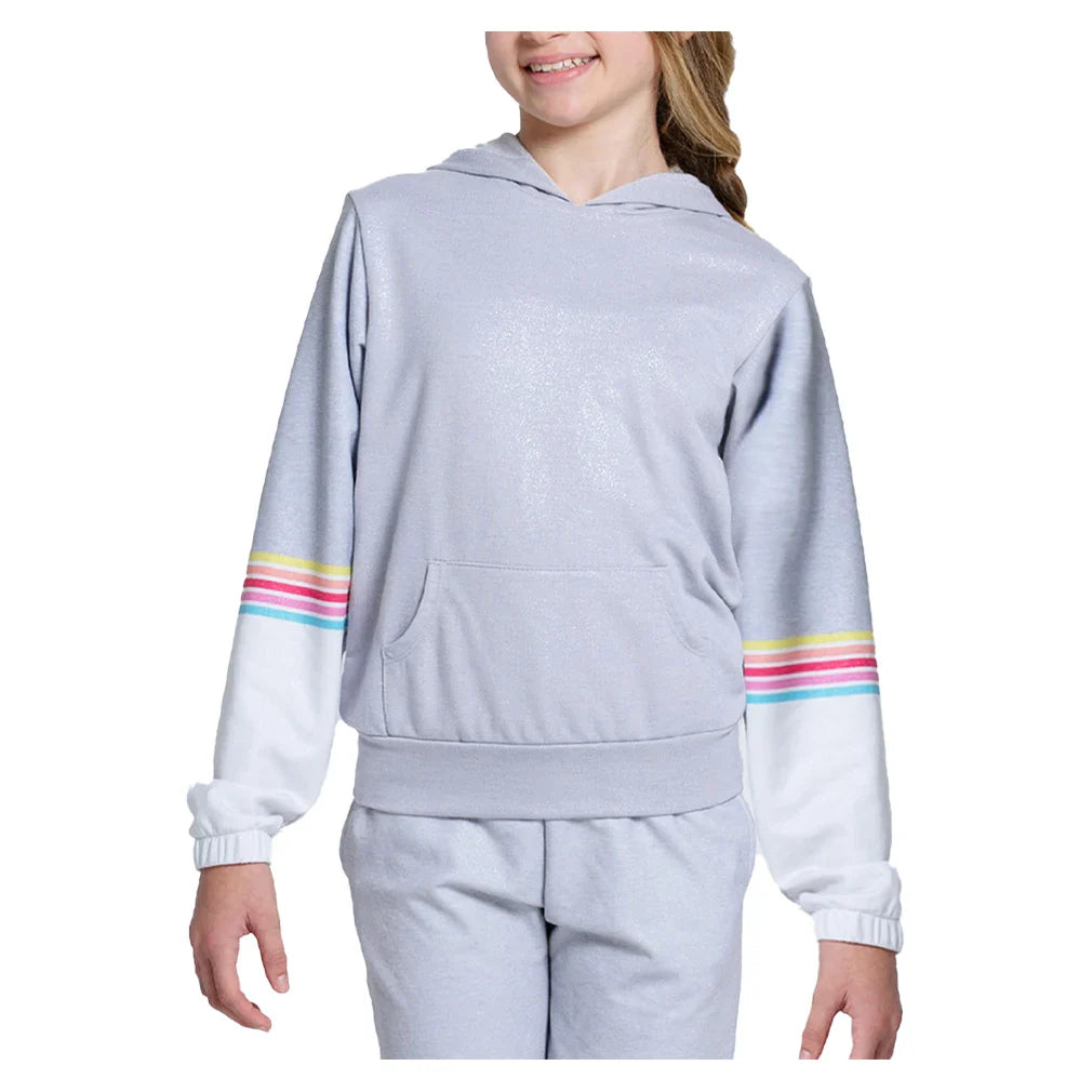 Girls' Over The Rainbow Tennis Hoodie Heather Grey