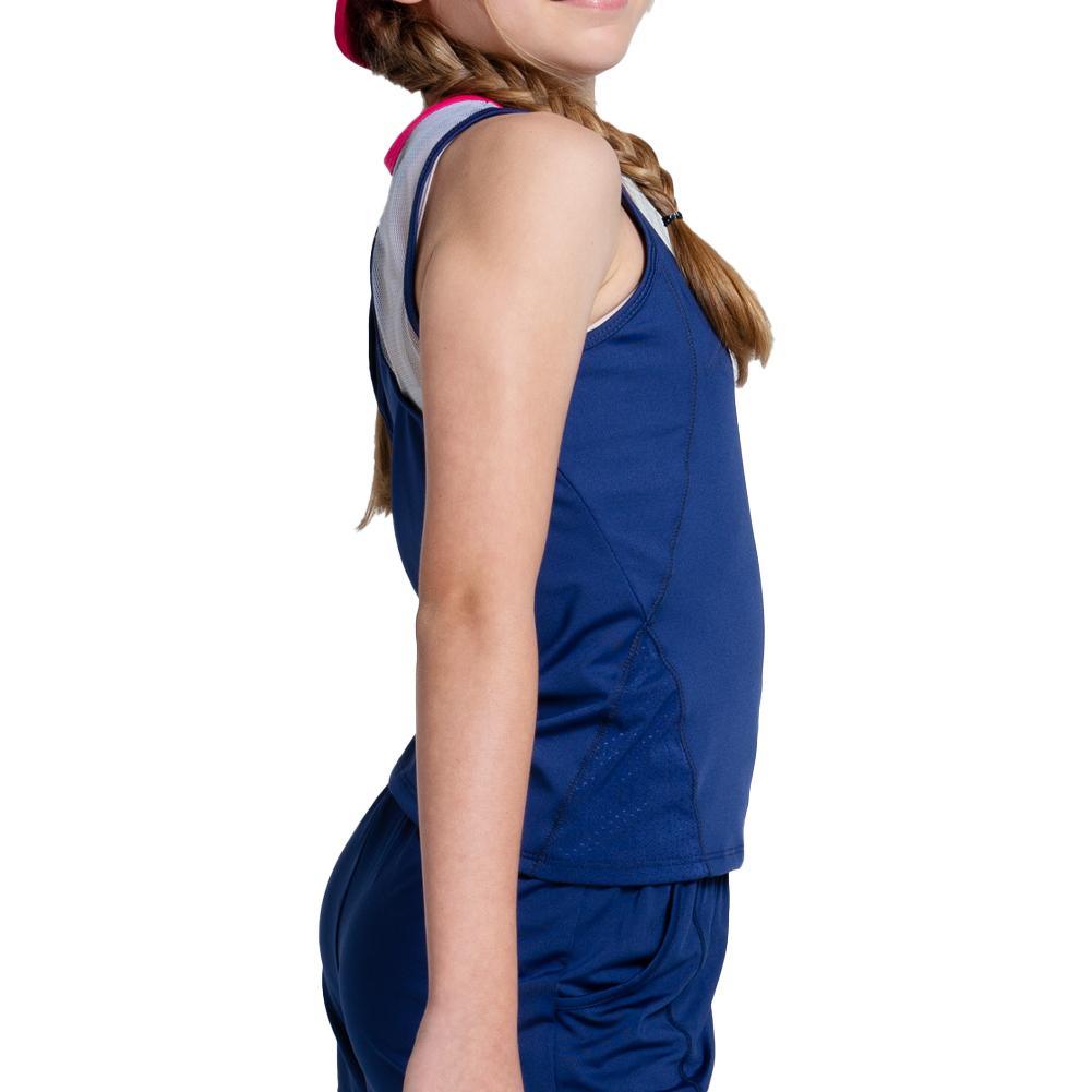 Girls' Shimmer Tennis Tank Blueberry