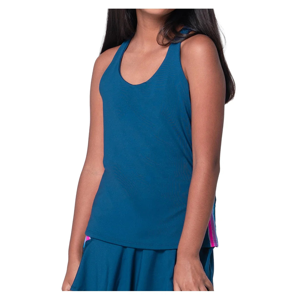 Girls' Chroma Stripe Tennis Tank Navy