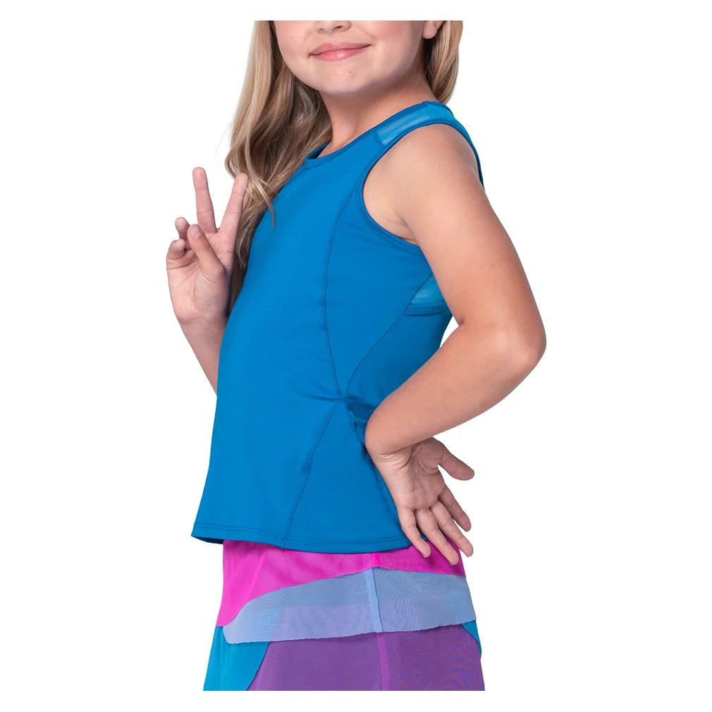 Girls' Volley Tennis Tank Electric Blue