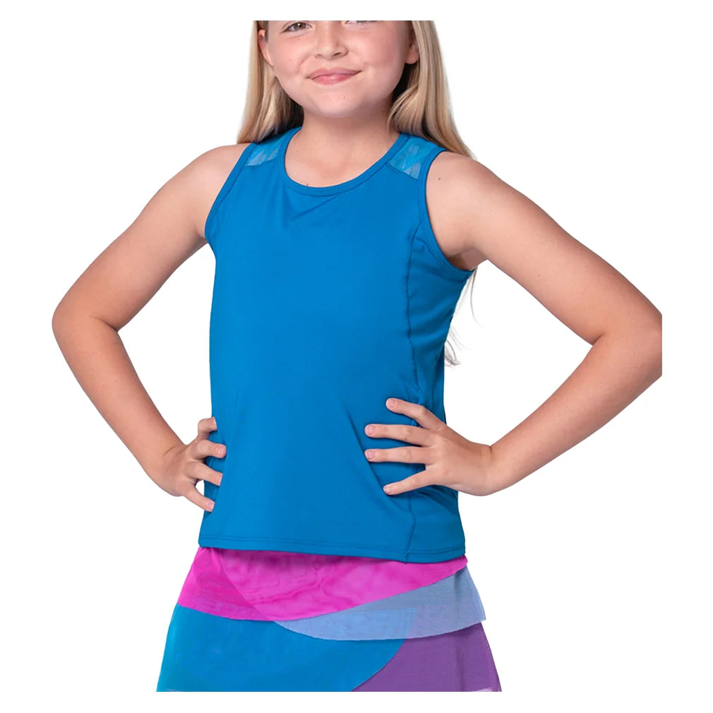 Girls' Volley Tennis Tank Electric Blue