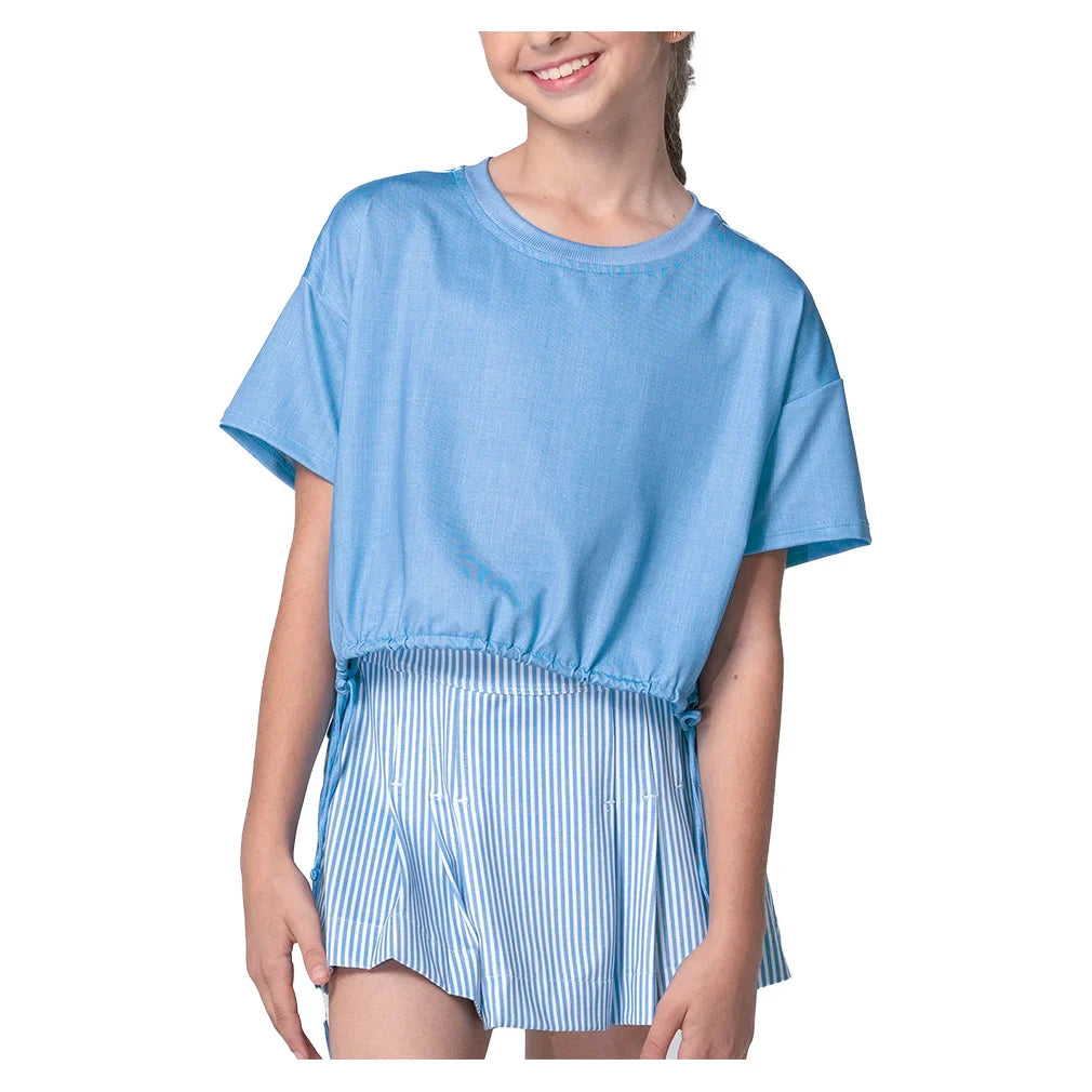 Girls' Linen Play Short Sleeve Tennis Top Periwinkle