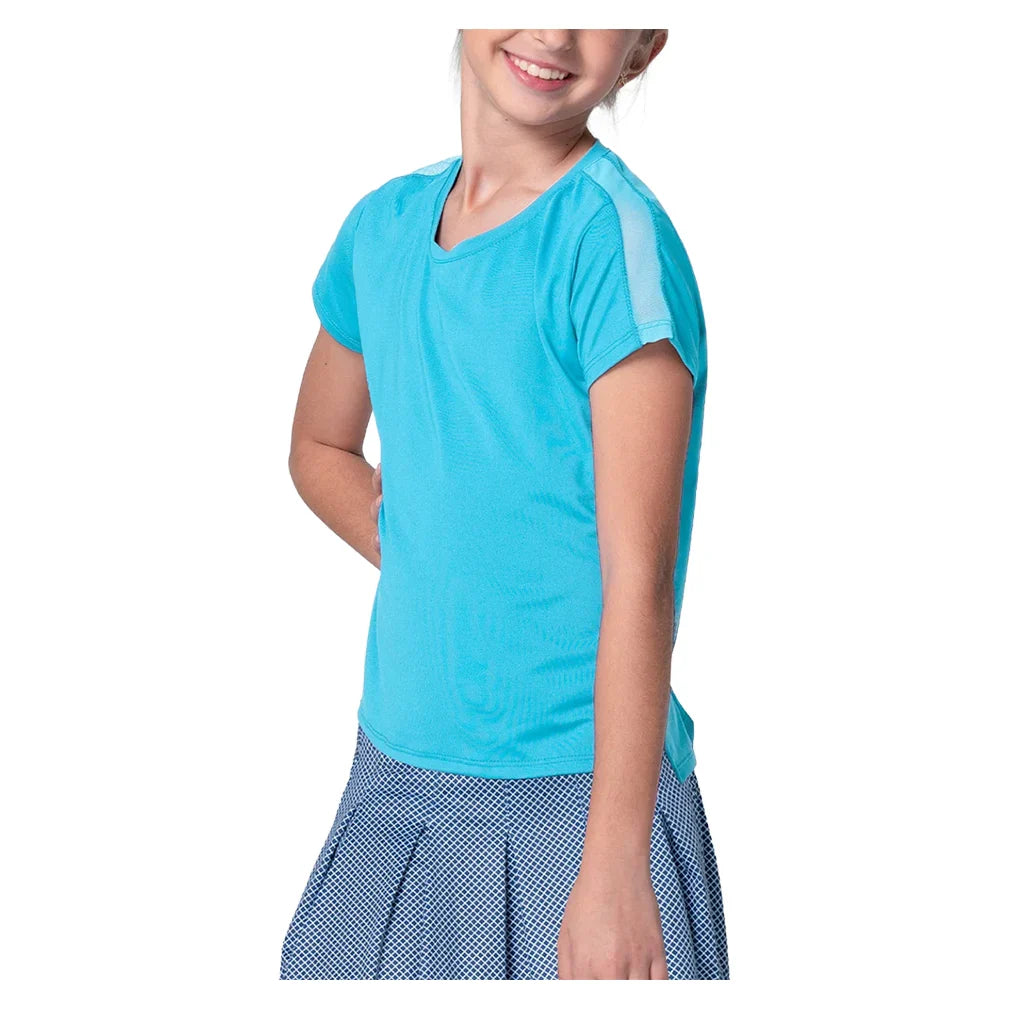 Girls' Boxy Short Sleeve Tennis Top Ocean