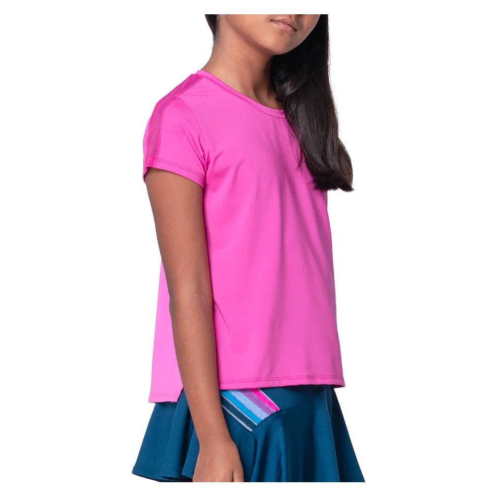 Girls' Boxy Short Sleeve Tennis Top Mulberry