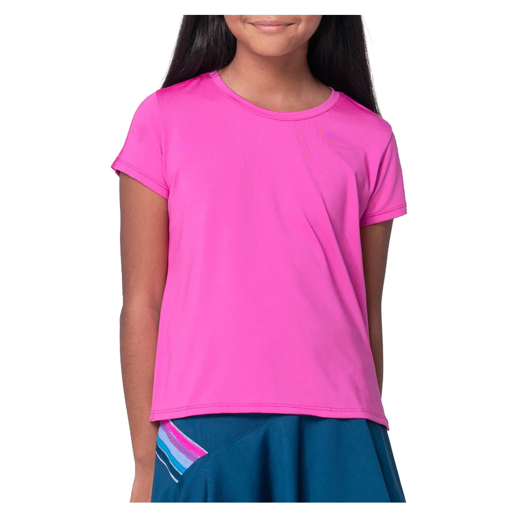 Girls' Boxy Short Sleeve Tennis Top Mulberry