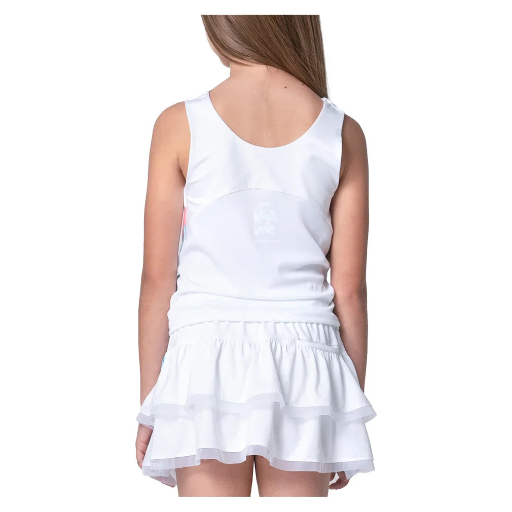 Girls' Linen Nouveau Tennis Tank White