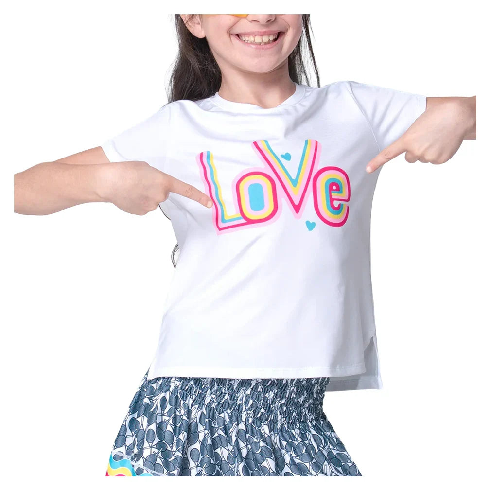 Girls' Happy Hippy Short Sleeve Tennis Top Mulberry