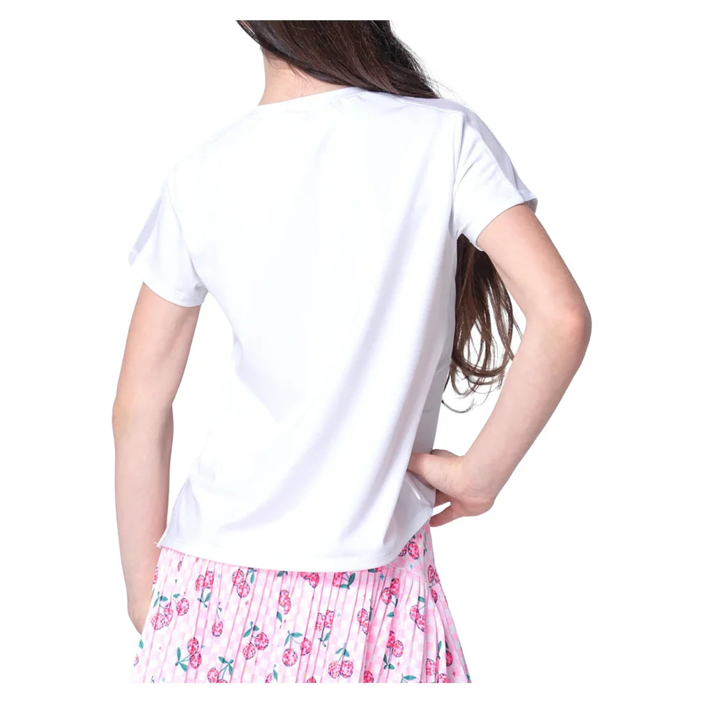 Girls' Disco Cherry Short Sleeve Tennis Top Mulberry