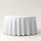 Premium Polyester 108" Round Tablecloth White - Wrinkle-Resistant 220GSM Table Cover for Weddings & Events