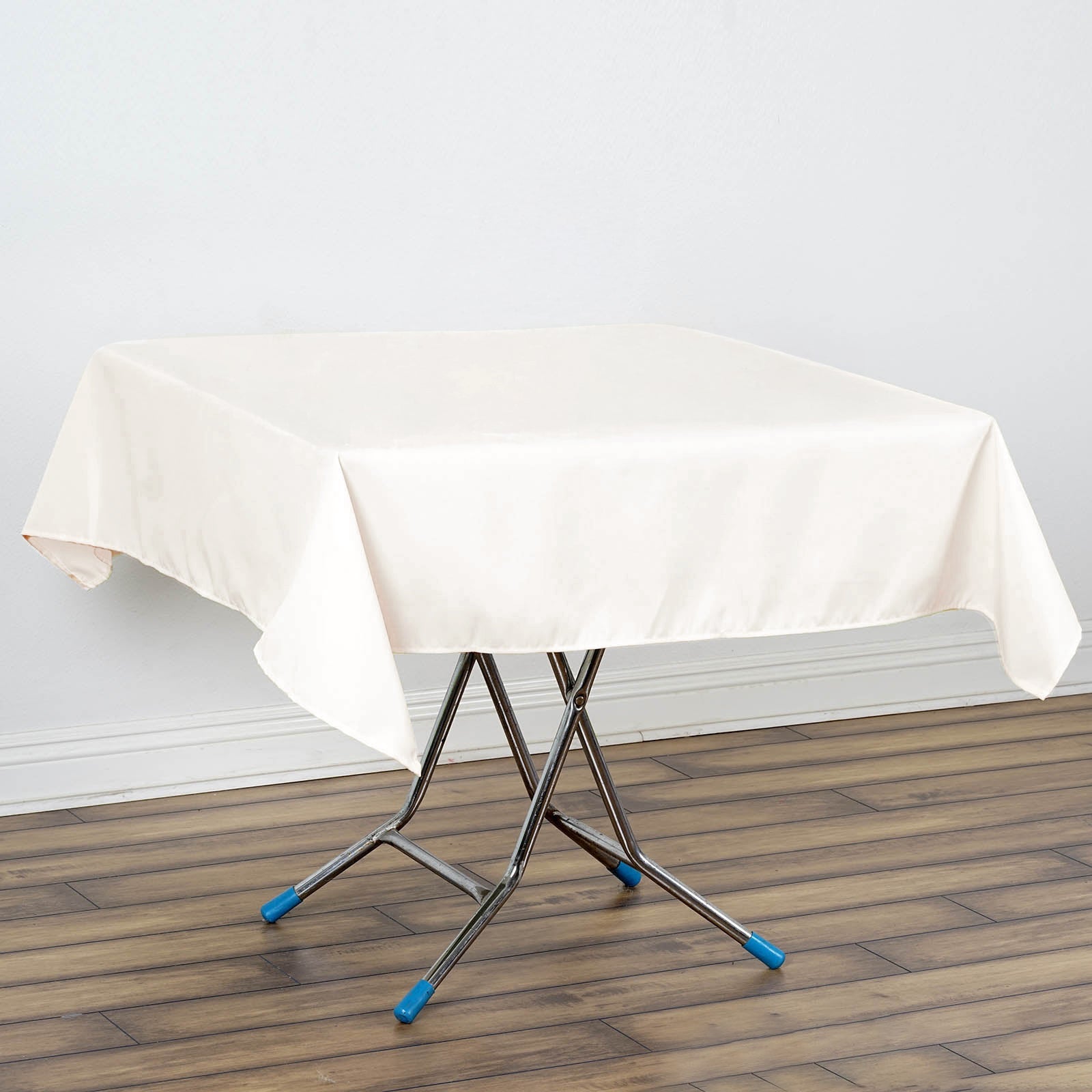 Premium Polyester 54"x54" Square Tablecloth Ivory - Stain and Wrinkle-Resistant 220GSM Table Cover