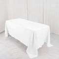 Premium Polyester 72"x120" Rectangle Tablecloth White - 220GSM Stain-Resistant Table Cover for Weddings & Event Decor