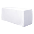 Fitted Polyester 48"x30" Rectangle Tablecloth White - Durable Table Cover for Everyday Use