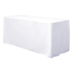 Fitted Polyester 48"x30" Rectangle Tablecloth White - Durable Table Cover for Everyday Use