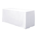Fitted Polyester 72"x30" Rectangle Tablecloth White - Durable and Easy to Maintain Table Cover for Weddings & Banquets