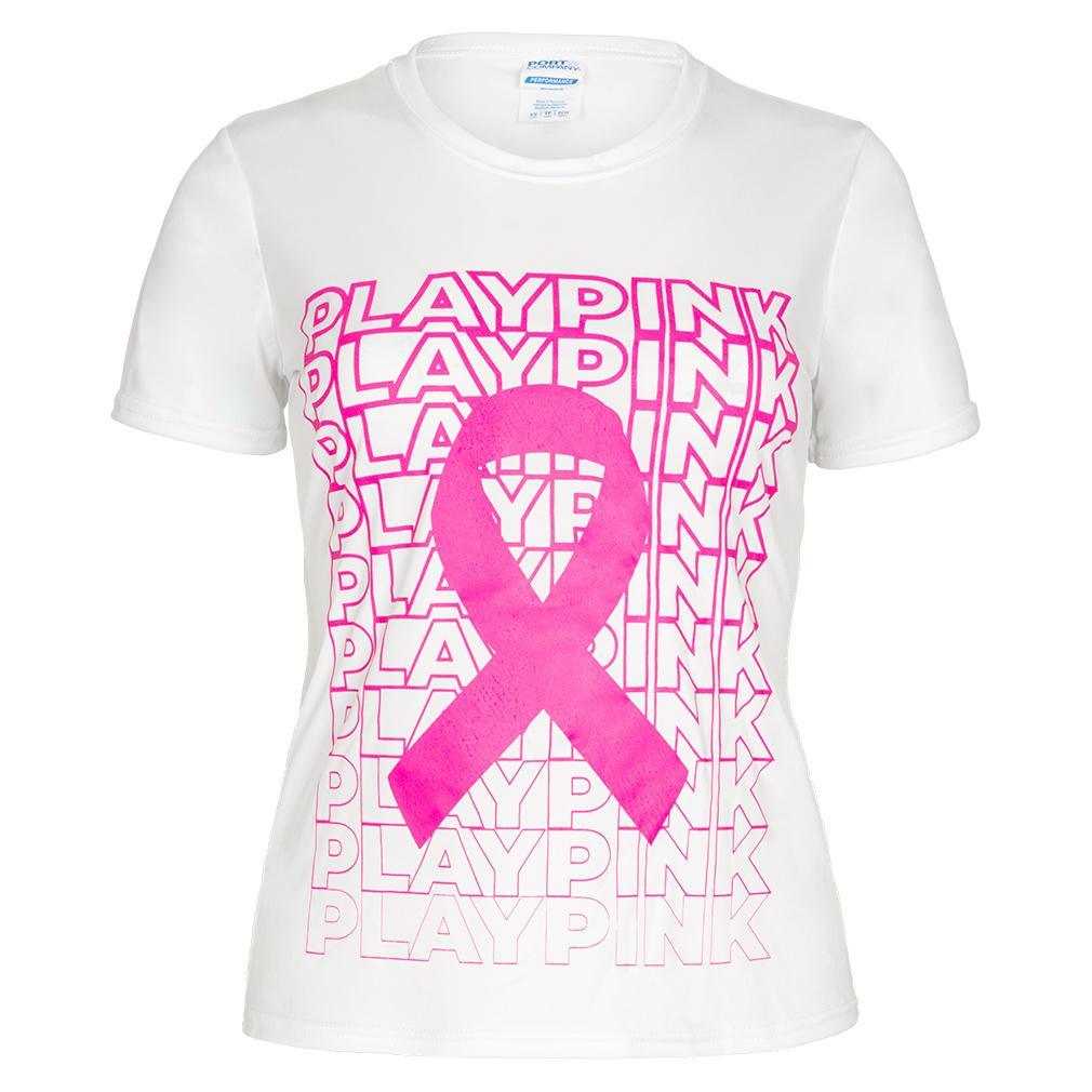 Women's Play Pink Performance Tee White