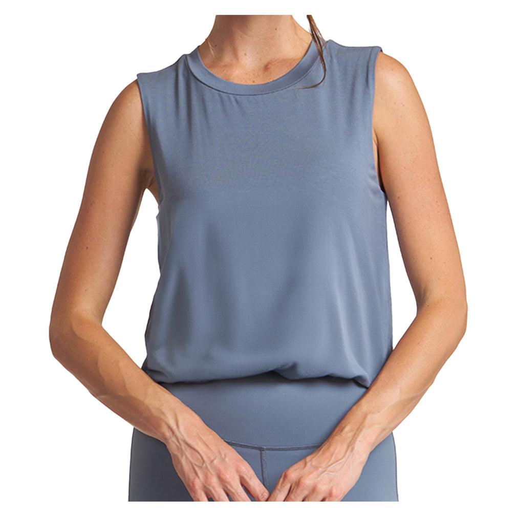 Women's Bubble Hem Muscle Tennis Tank Indigo