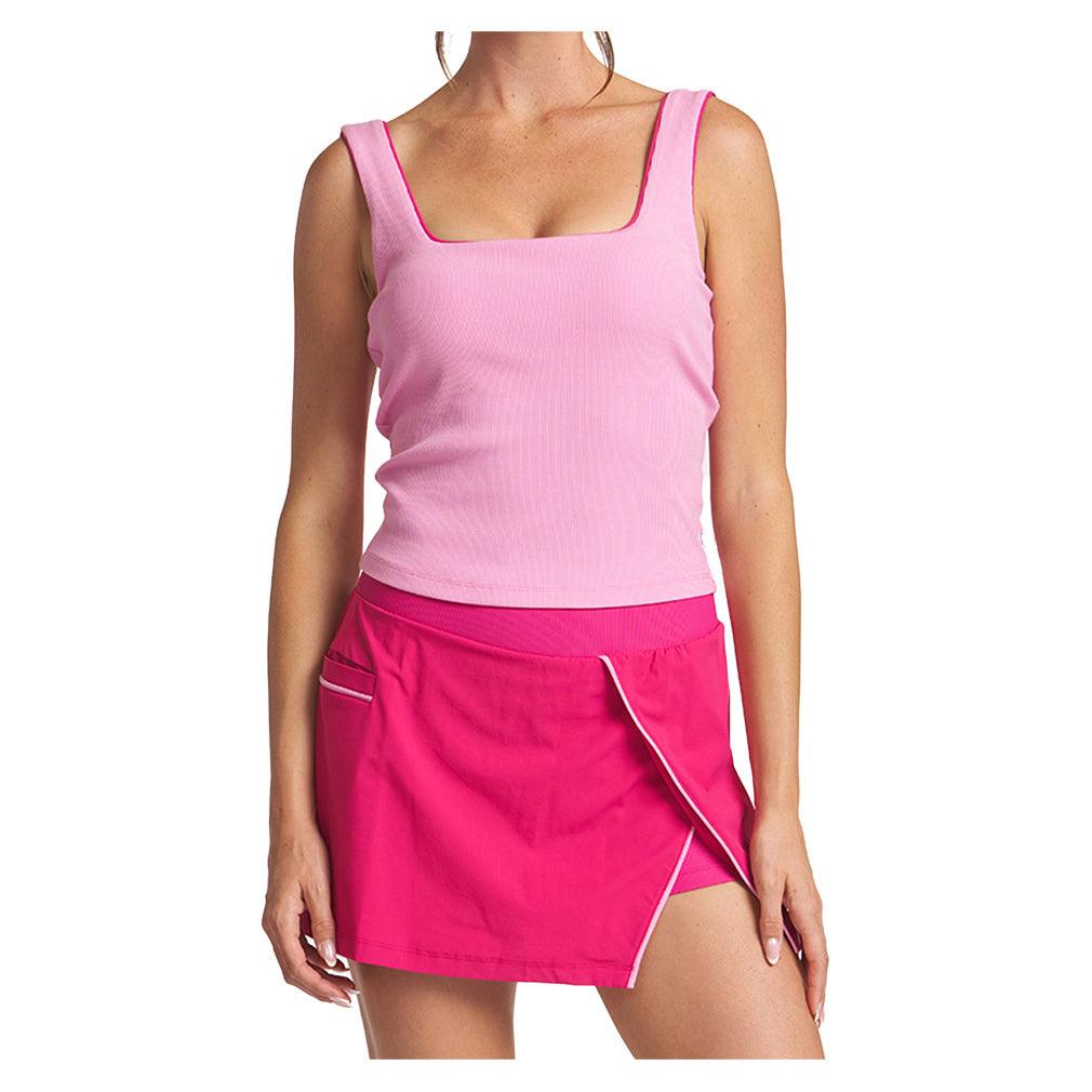 Women's Piped Square Neck Tennis Tank Azalea