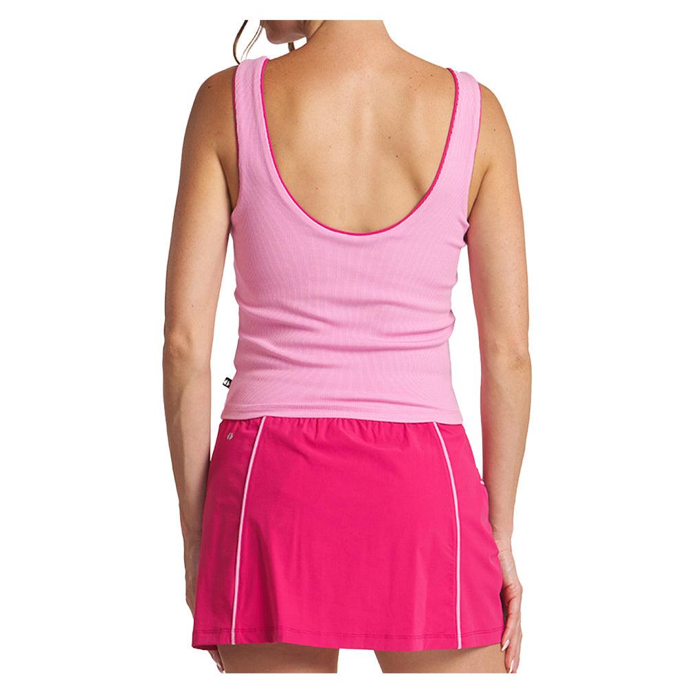 Women's Piped Square Neck Tennis Tank Azalea
