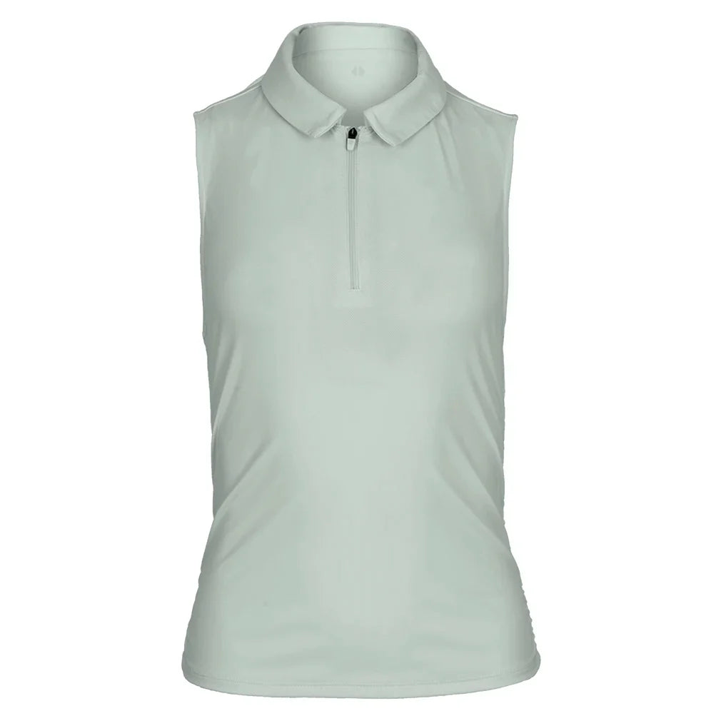 Women's Shirred Zip Polo Tennis Tank
