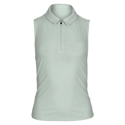 Women's Shirred Zip Polo Tennis Tank