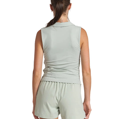Women's Shirred Zip Polo Tennis Tank