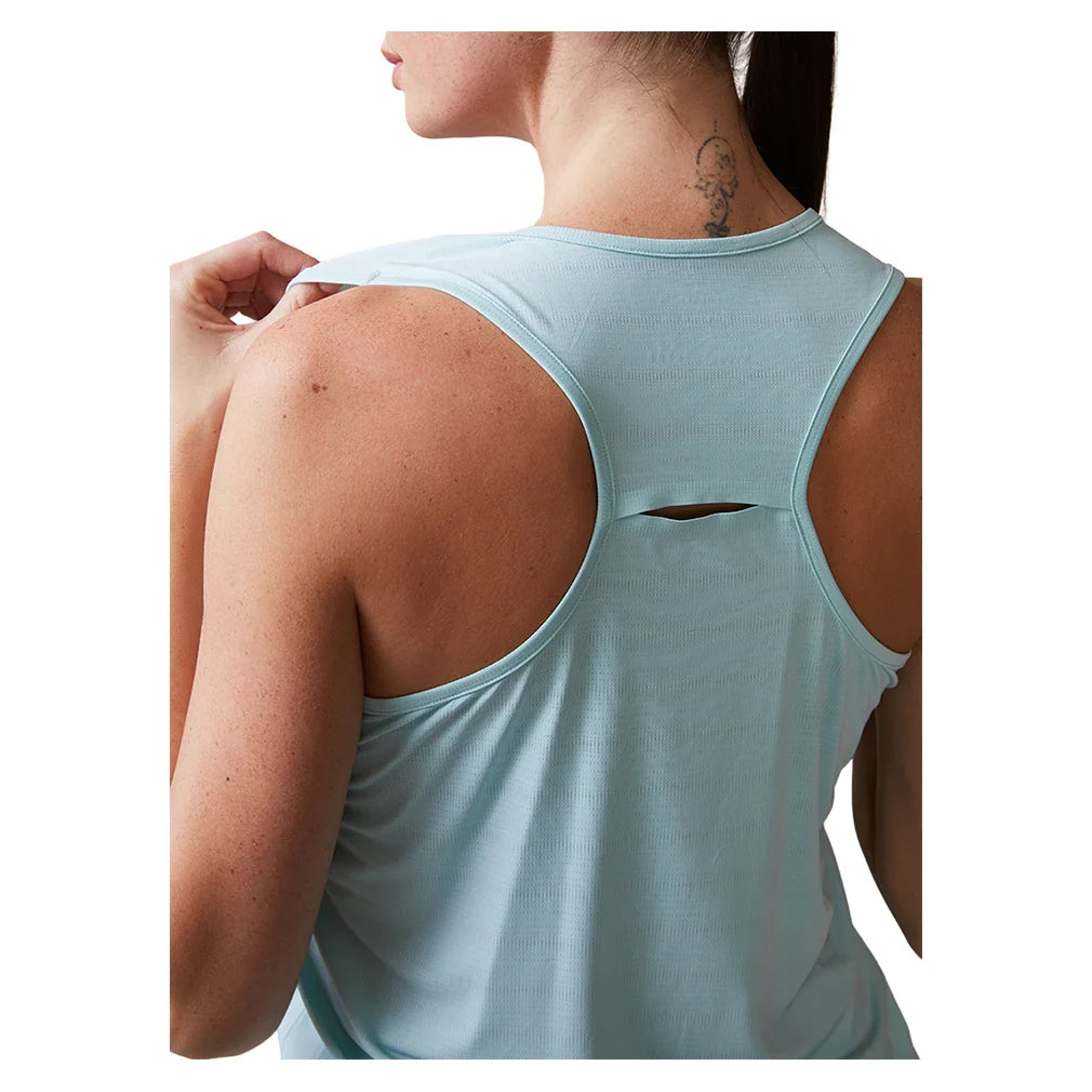 Women's UPF Performance Racer Tennis Tank Blue Frost